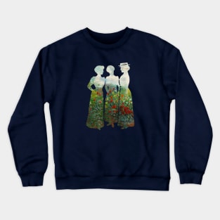Victorian watercolor garden silhouette Crewneck Sweatshirt